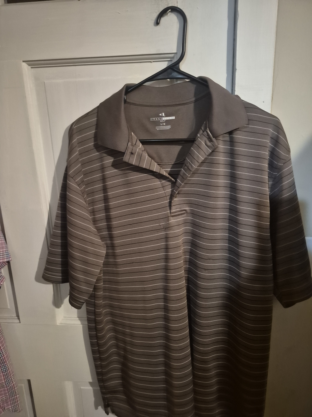 Grand Slam Men's Brown Striped Polo